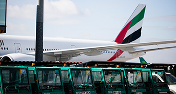 ethiopian airlines plane on air field 