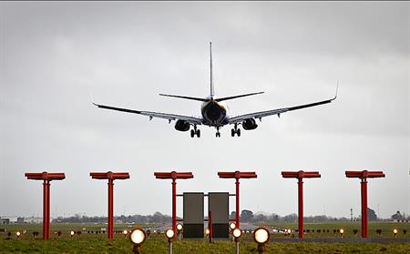 Plane landing Dublin Airport